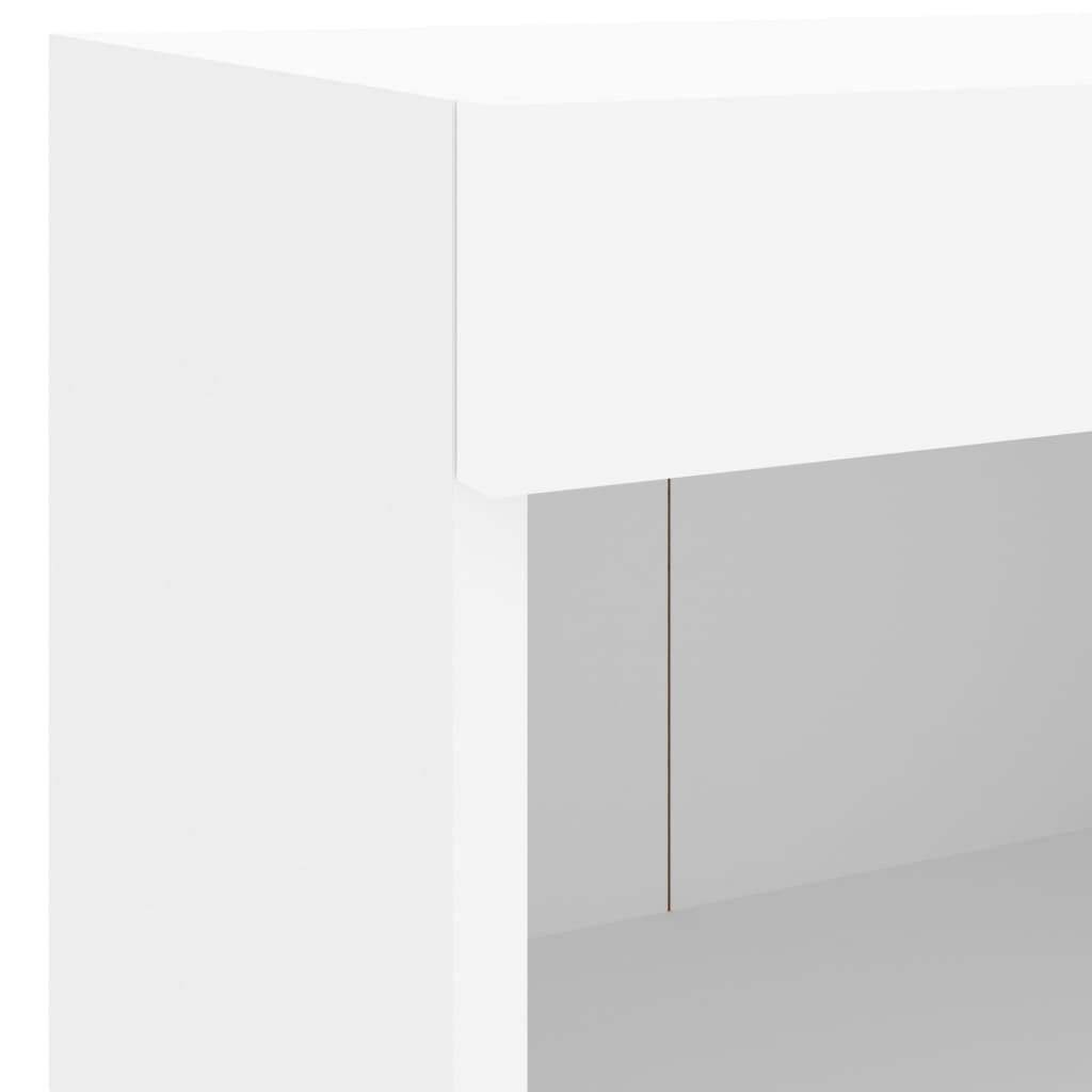 Meuble TV mural 4 pièces avec éclairage LED, blanc