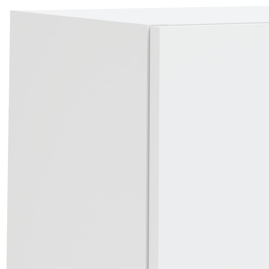 Meuble TV mural 4 pièces avec éclairage LED, blanc