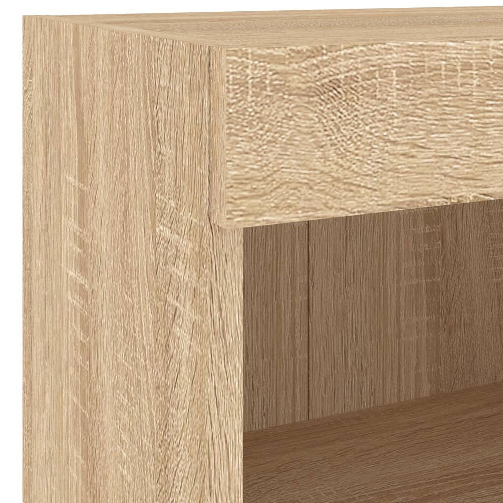 8-tlg. Wohnwand mit LED-Beleuchtung Sonoma-Eiche Holzwerkstoff