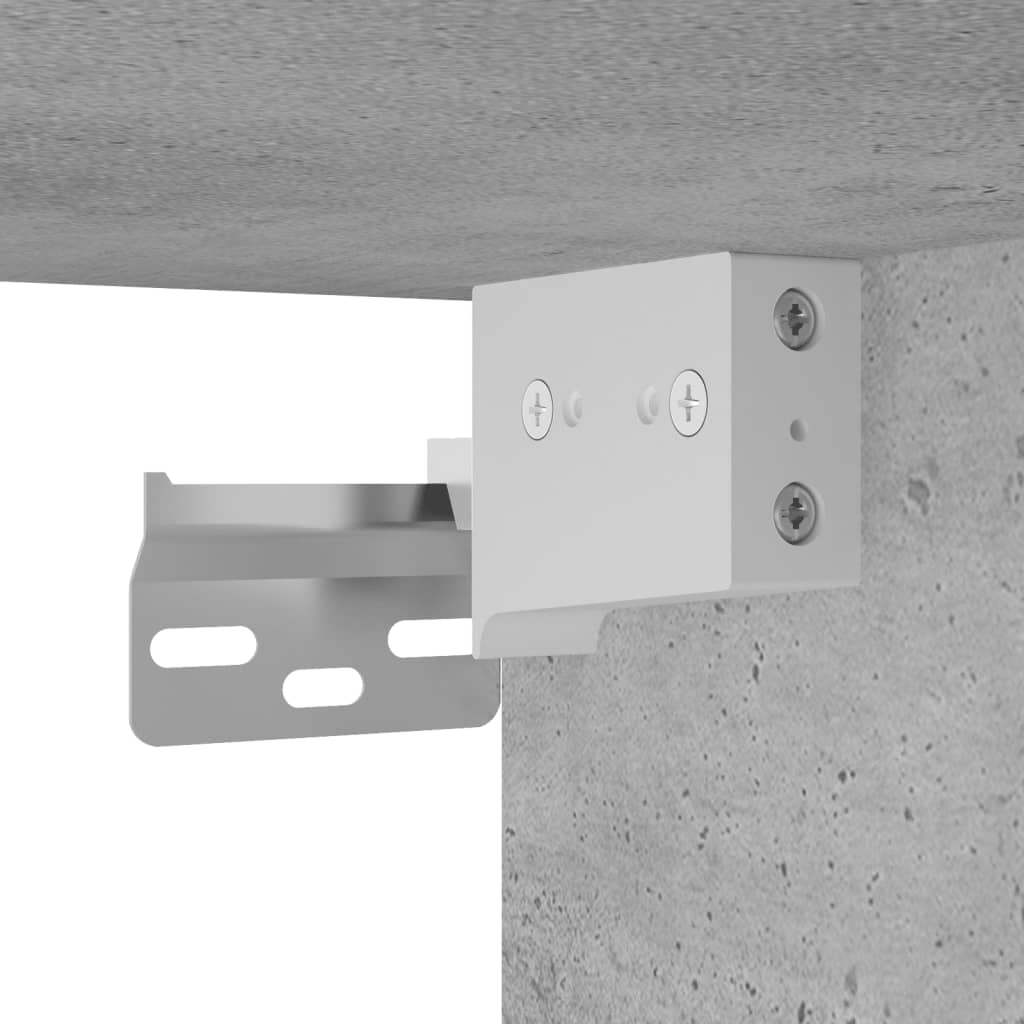 5-tlg. Wohnwand mit LED-Beleuchtung Betongrau Holzwerkstoff