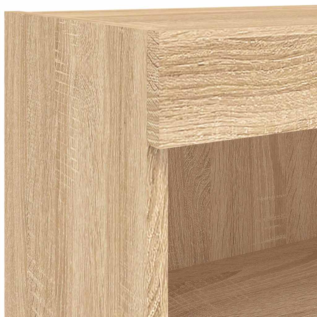 6-tlg. Wohnwand mit LED-Beleuchtung Sonoma-Eiche Holzwerkstoff