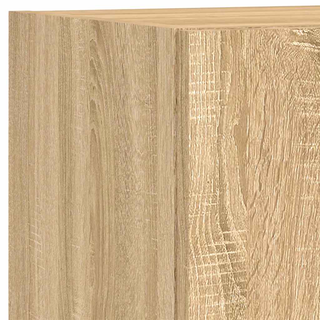6-tlg. Wohnwand mit LED-Beleuchtung Sonoma-Eiche Holzwerkstoff