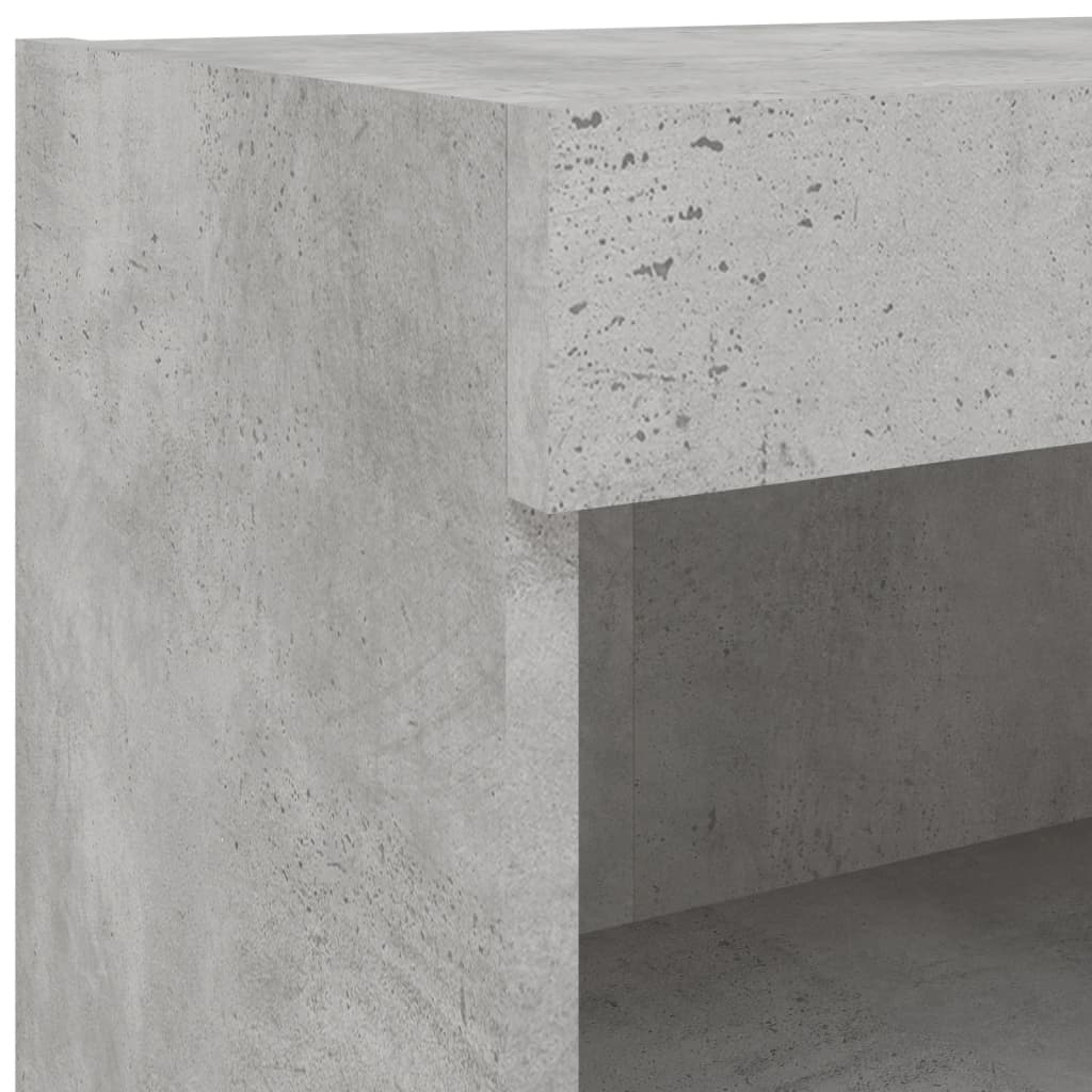 4-tlg. Wohnwand mit LED-Beleuchtung Betongrau Holzwerkstoff