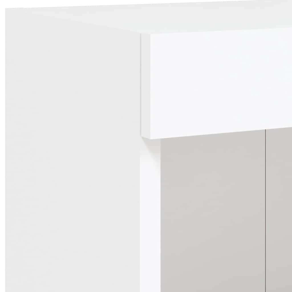 5-tlg. Wohnwand mit LED-Beleuchtung Weiß Holzwerkstoff
