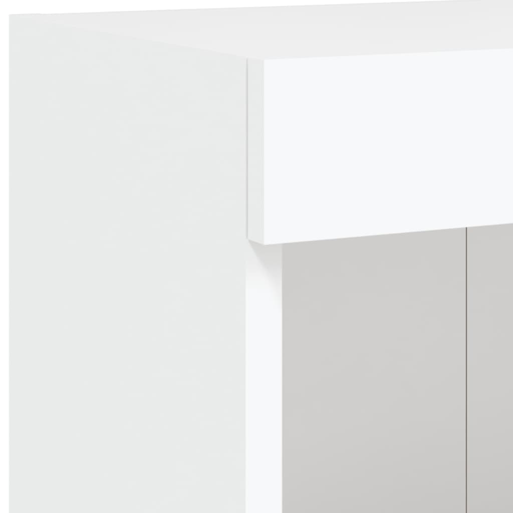 5-tlg. Wohnwand mit LED-Beleuchtung Weiß Holzwerkstoff