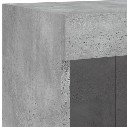5-tlg. Wohnwand mit LED-Beleuchtung Betongrau Holzwerkstoff
