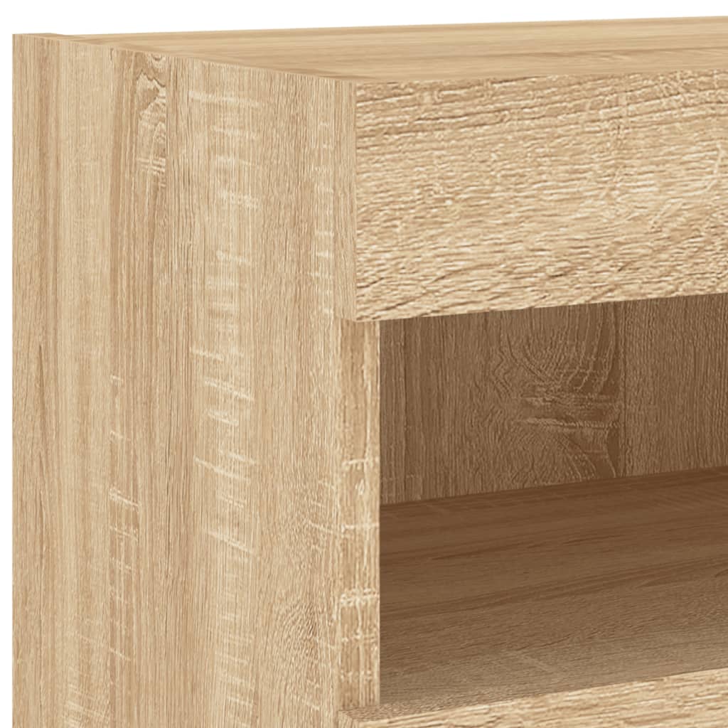 5-tlg. Wohnwand mit LED-Beleuchtung Sonoma-Eiche Holzwerkstoff