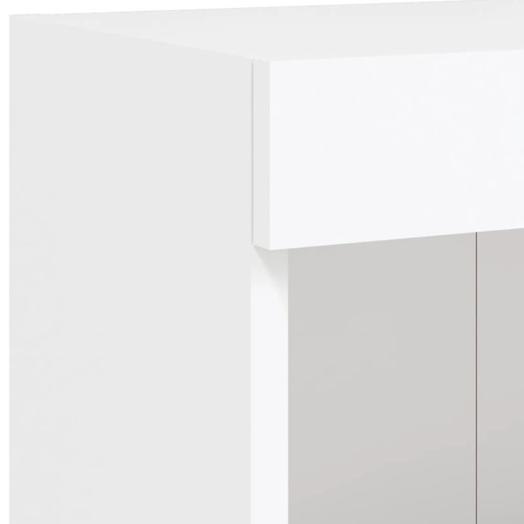 5-tlg. Wohnwand mit LED-Beleuchtung Weiß Holzwerkstoff