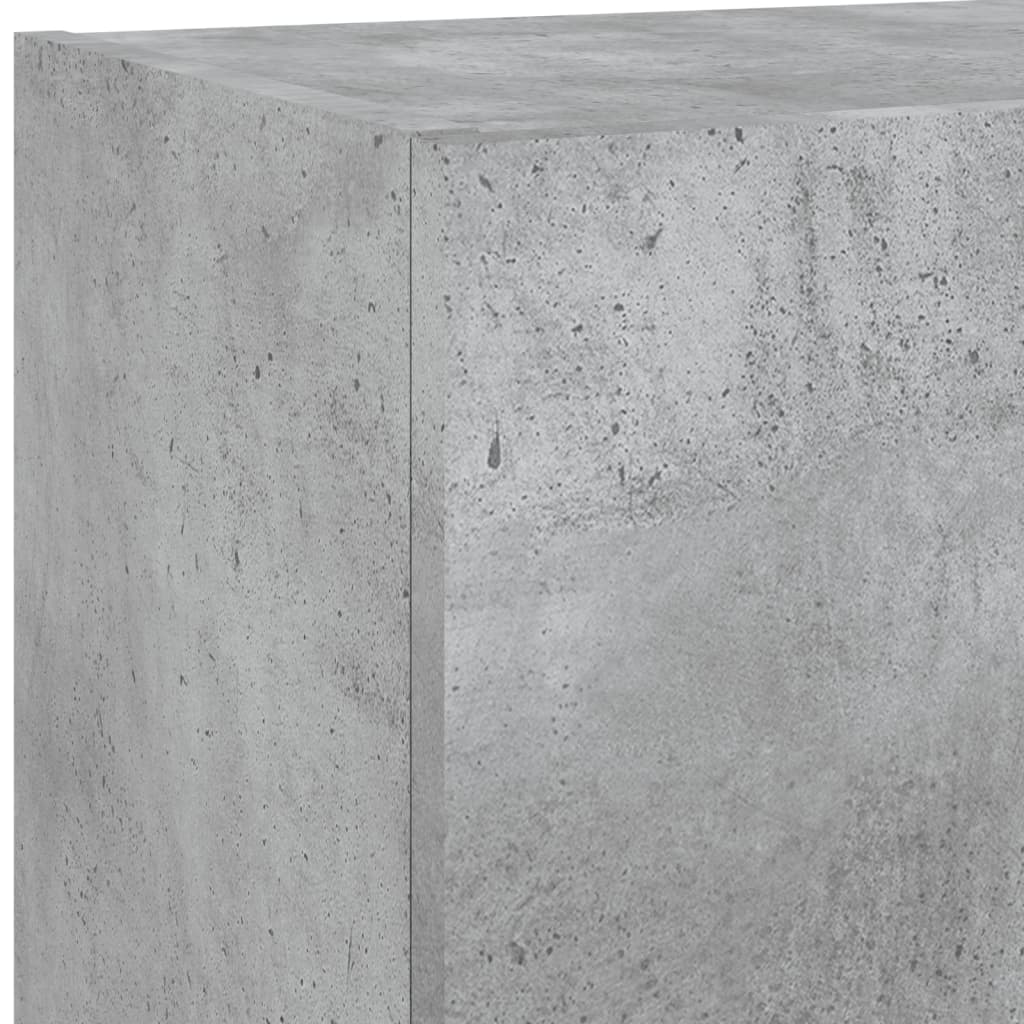 5-tlg. Wohnwand mit LED-Beleuchtung Betongrau Holzwerkstoff