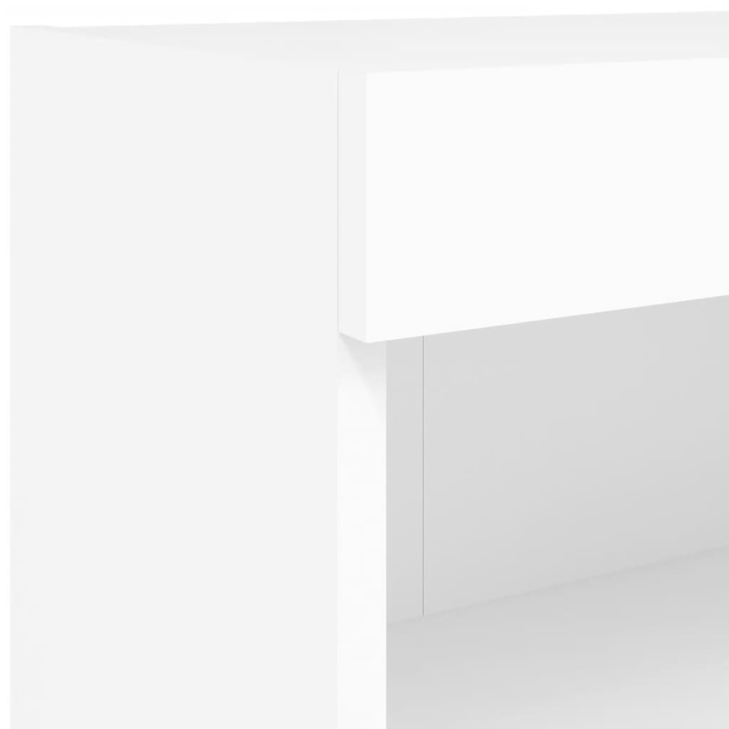 7-tlg. TV-Wohnwand mit LED-Leuchten Weiß
