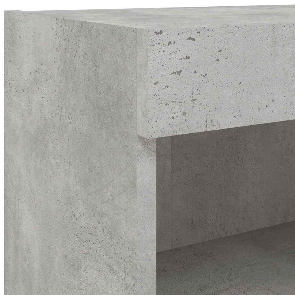 6-tlg. TV-Wohnwand mit LED-Leuchten Betongrau