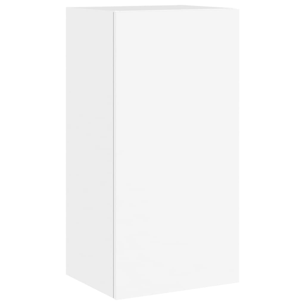 Meuble TV mural 3 pièces avec éclairage LED, blanc
