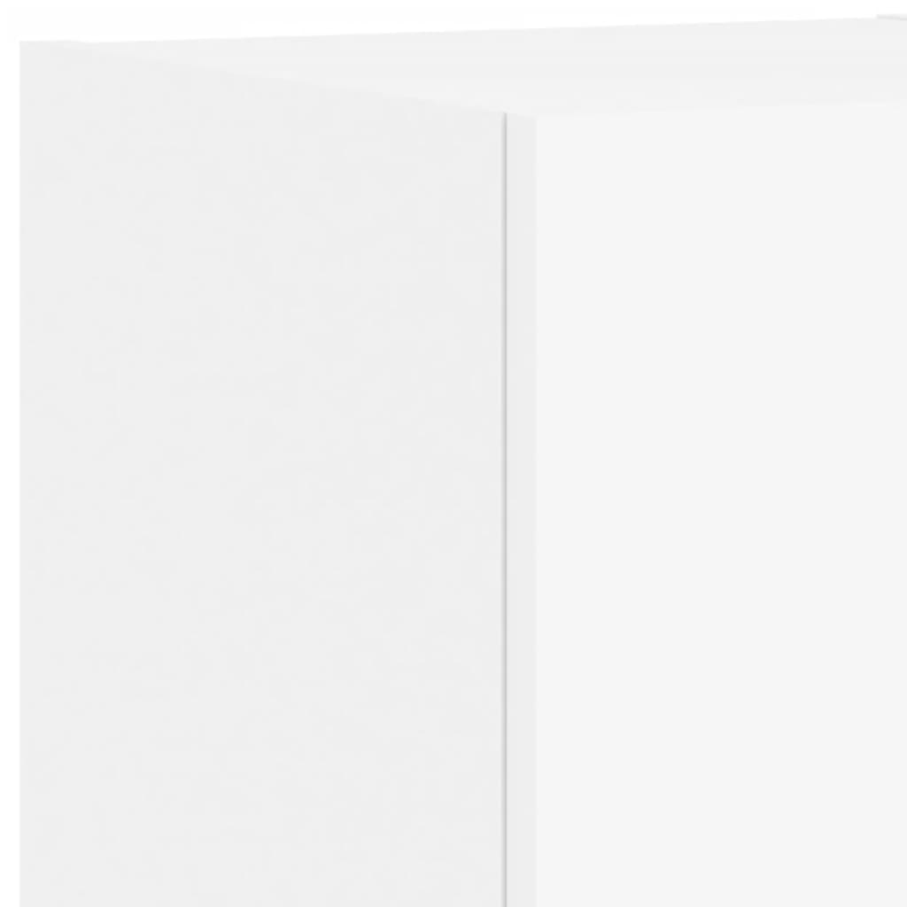 Meuble TV mural 4 pièces avec éclairage LED, blanc