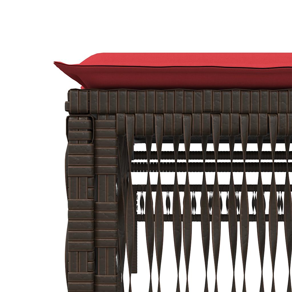 Sonnenliege mit Kissen Braun Poly Rattan