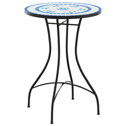Mosaik-Bistrotisch Blau Ø50x70 cm Keramik