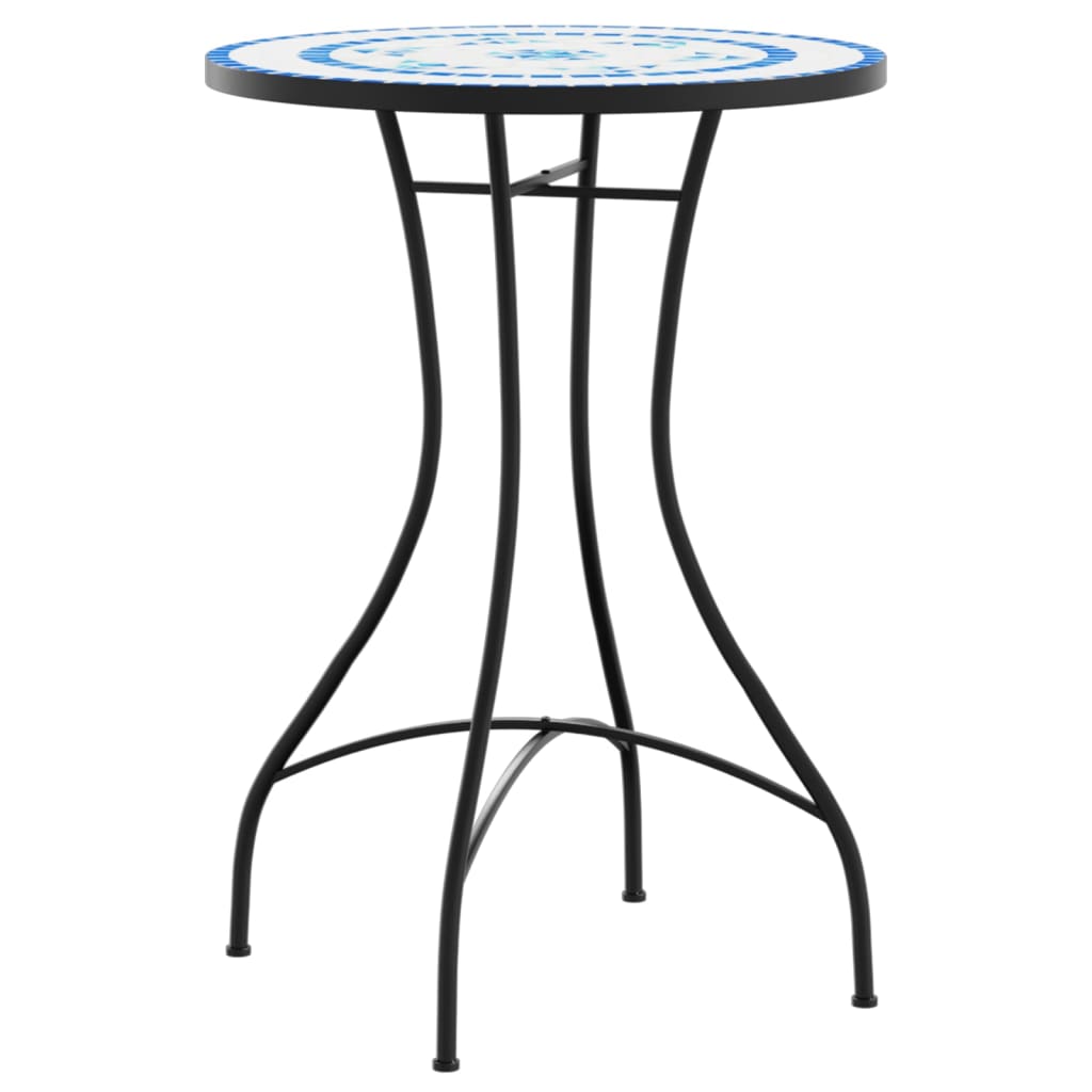 Mosaik-Bistrotisch Blau Ø50x70 cm Keramik
