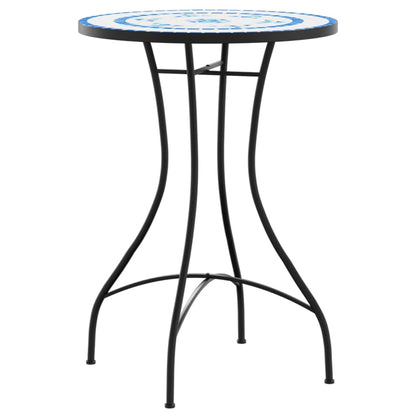 Mosaik-Bistrotisch Blau Ø50x70 cm Keramik