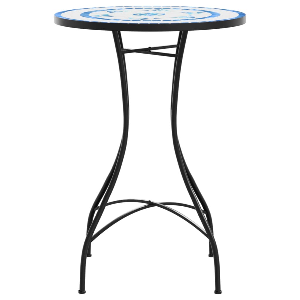 Mosaik-Bistrotisch Blau Ø50x70 cm Keramik