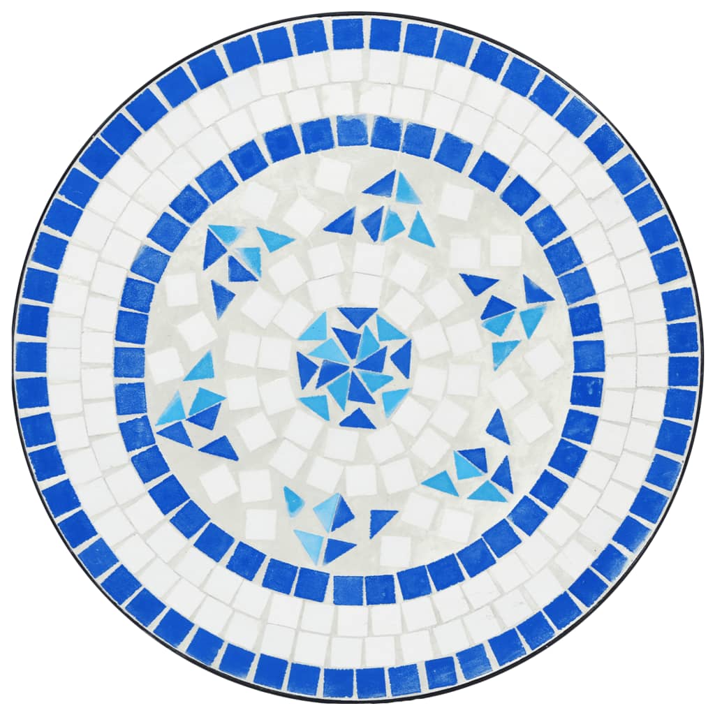 Mosaik-Bistrotisch Blau Ø50x70 cm Keramik