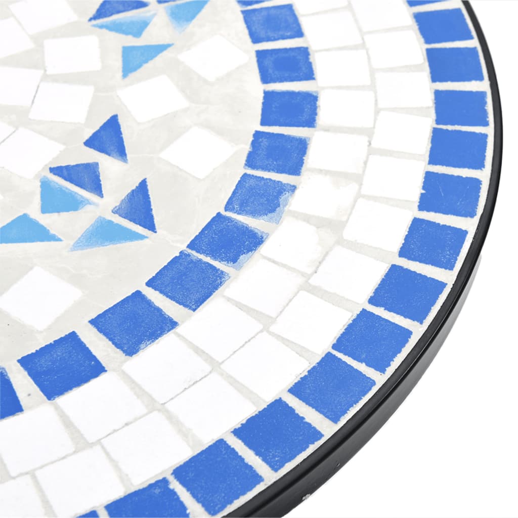 Mosaik-Bistrotisch Blau Ø50x70 cm Keramik