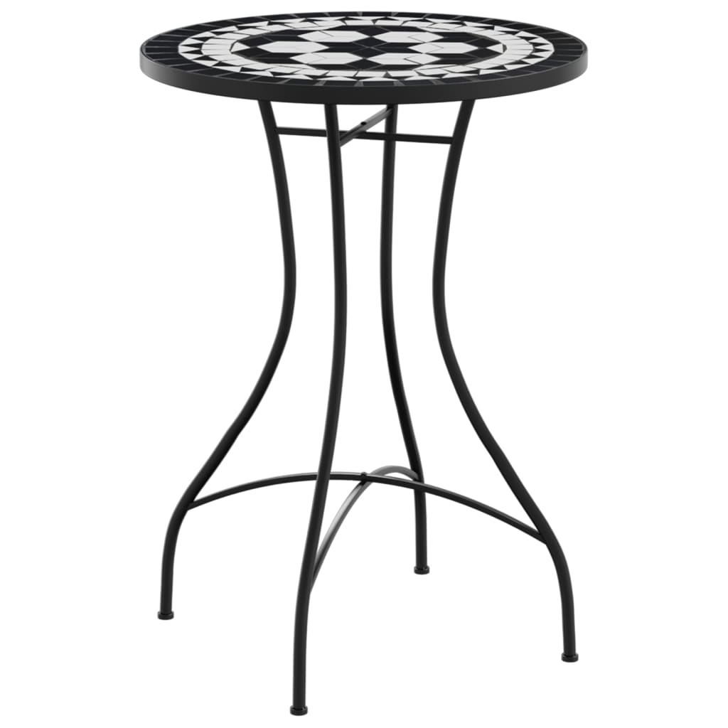 Mosaik-Bistrotisch Schwarz Ø50x70 cm Keramik