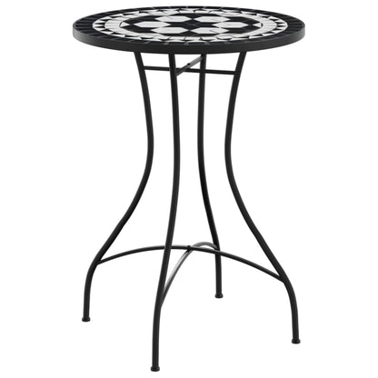 Mosaik-Bistrotisch Schwarz Ø50x70 cm Keramik