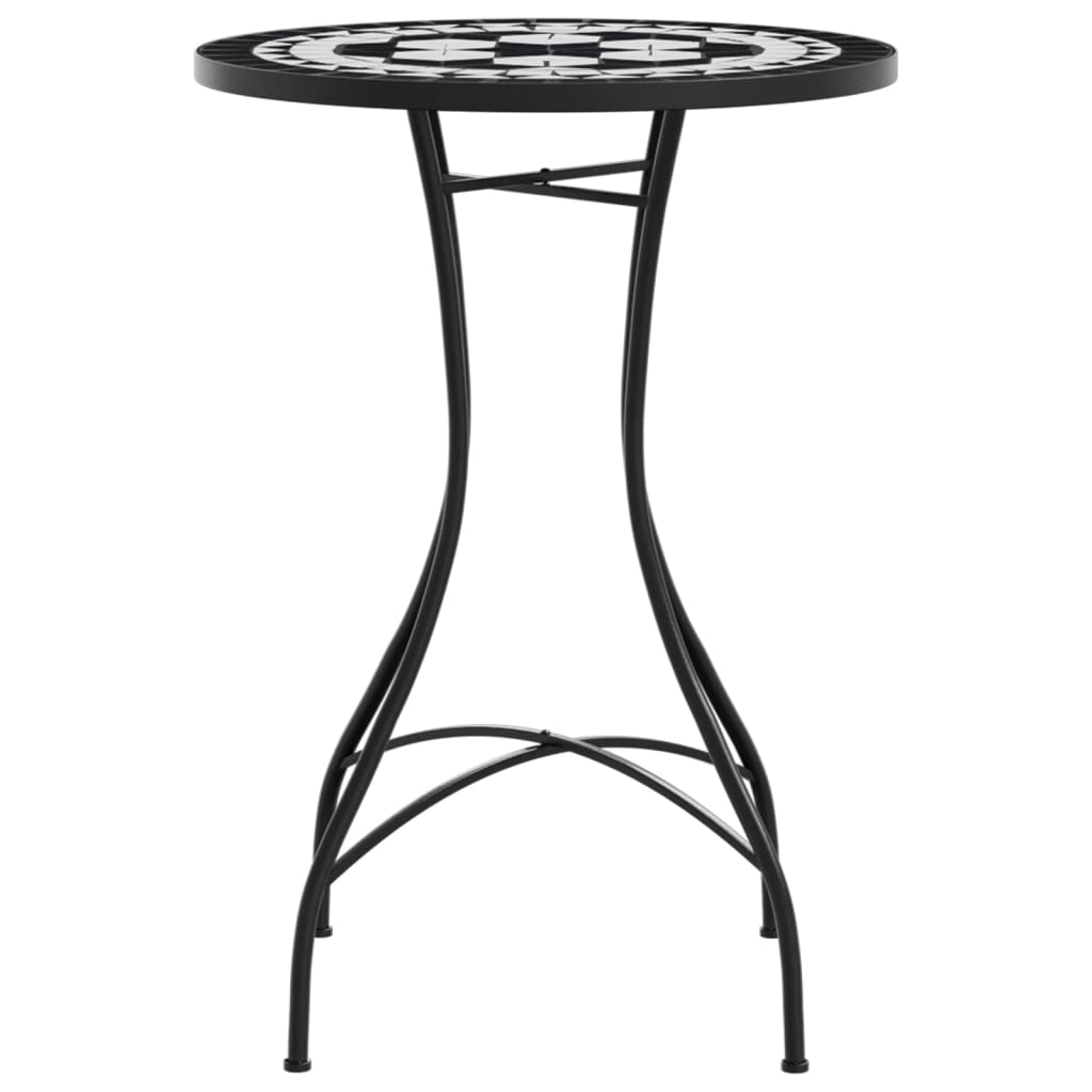 Mosaik-Bistrotisch Schwarz Ø50x70 cm Keramik