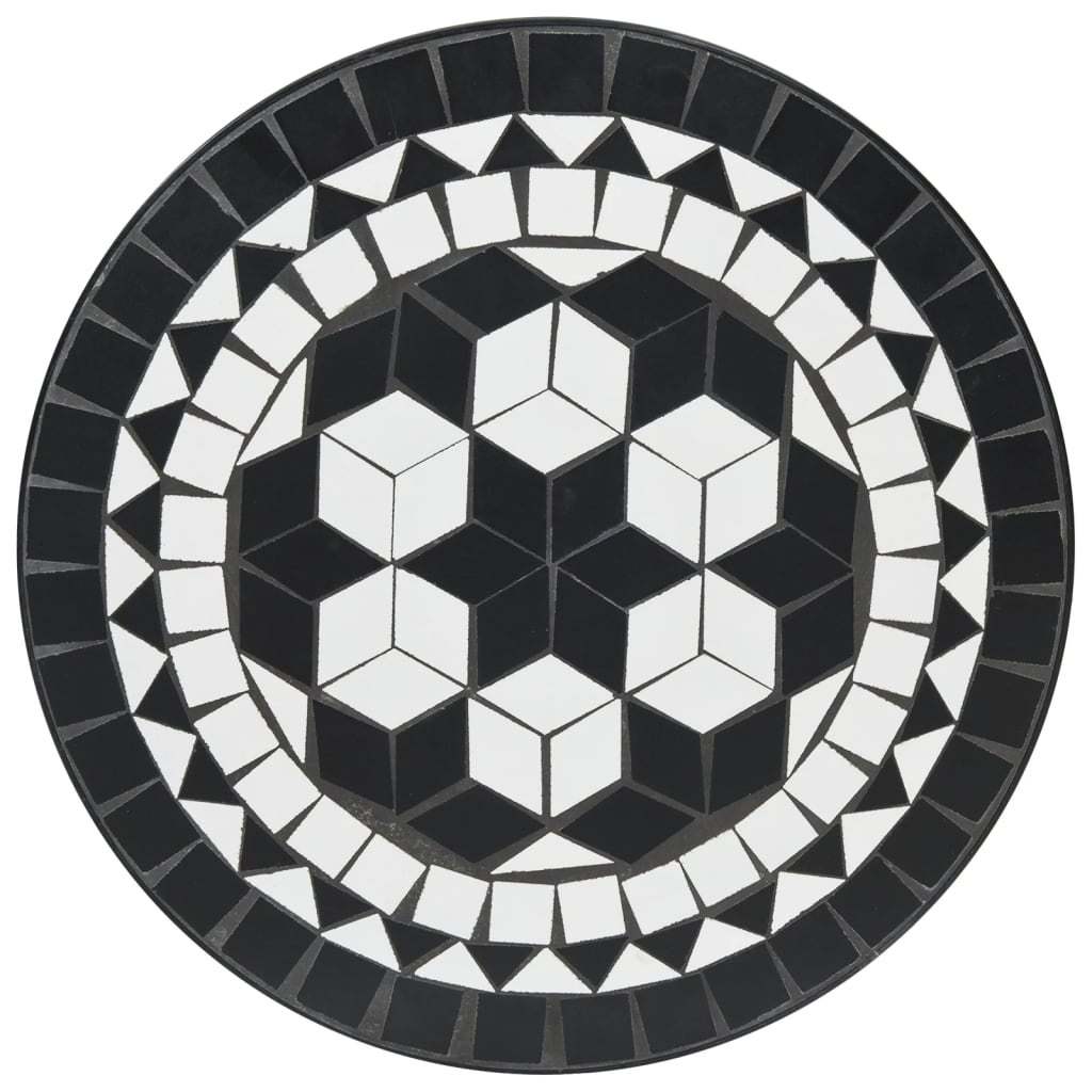 Mosaik-Bistrotisch Schwarz Ø50x70 cm Keramik