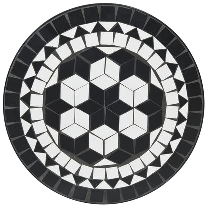 Mosaik-Bistrotisch Schwarz Ø50x70 cm Keramik