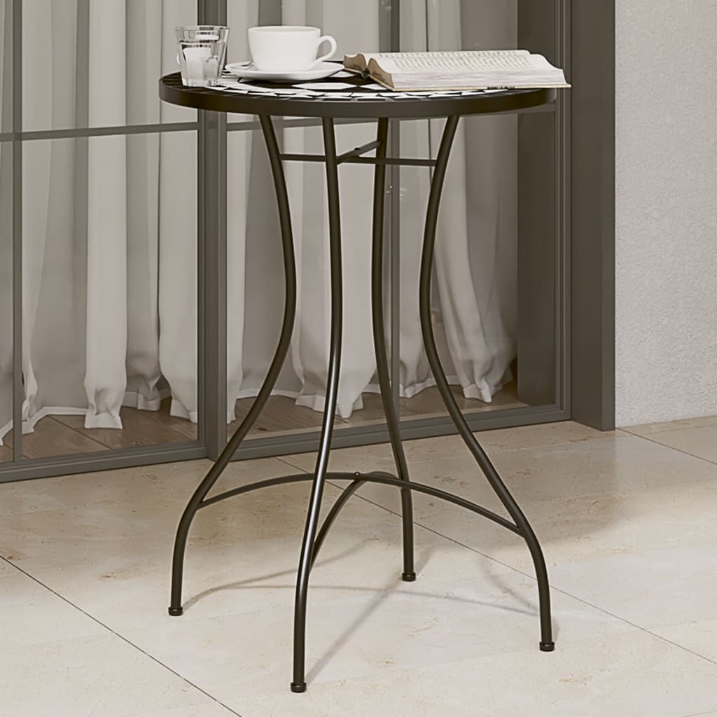 Mosaik-Bistrotisch Schwarz Ø50x70 cm Keramik
