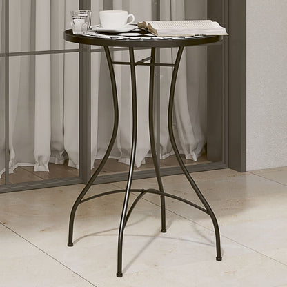 Mosaik-Bistrotisch Schwarz Ø50x70 cm Keramik