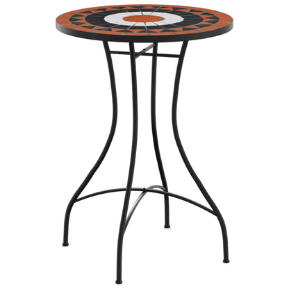 Mosaik-Bistrotisch Terrakottarot und Schwarz Ø50x70 cm Keramik