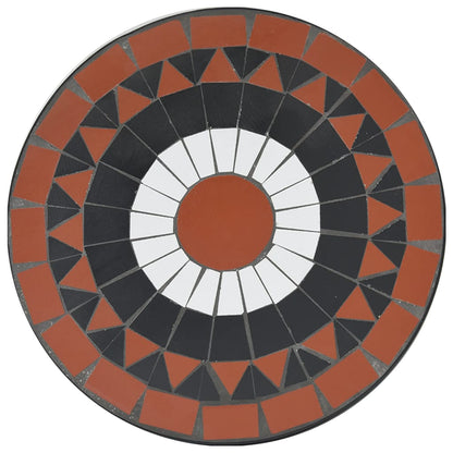 Mosaik-Bistrotisch Terrakottarot und Schwarz Ø50x70 cm Keramik