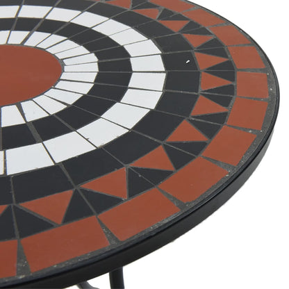 Mosaik-Bistrotisch Terrakottarot und Schwarz Ø50x70 cm Keramik