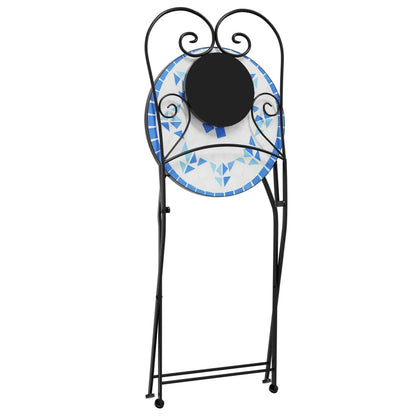 Klappstühle, 2 Stück, blau-weiß, Keramik