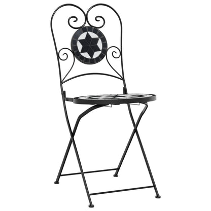 Klappstühle, 2 Stück, schwarz-weiß, Keramik