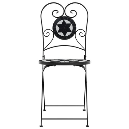 Klappstühle, 2 Stück, schwarz-weiß, Keramik