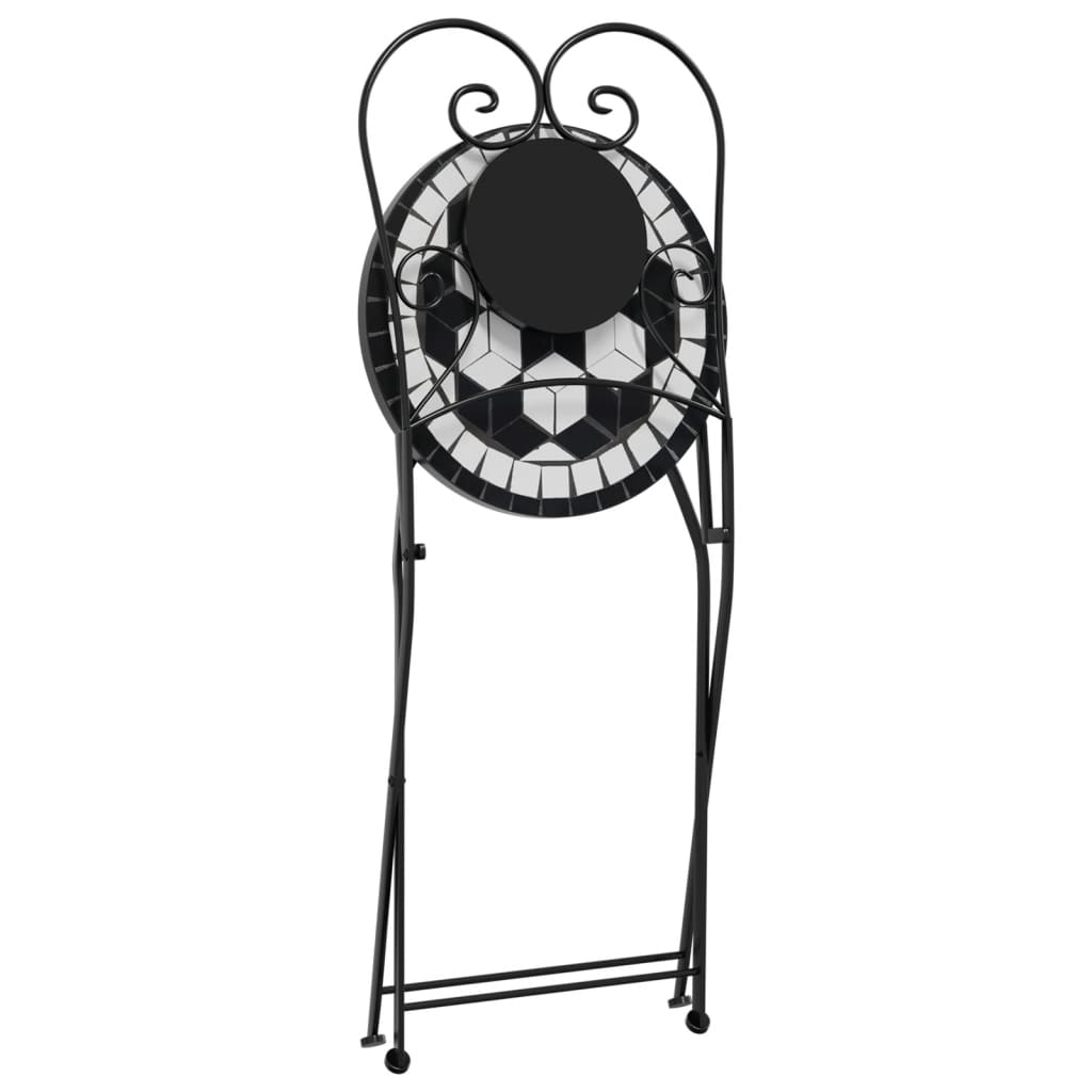 Klappstühle, 2 Stück, schwarz-weiß, Keramik