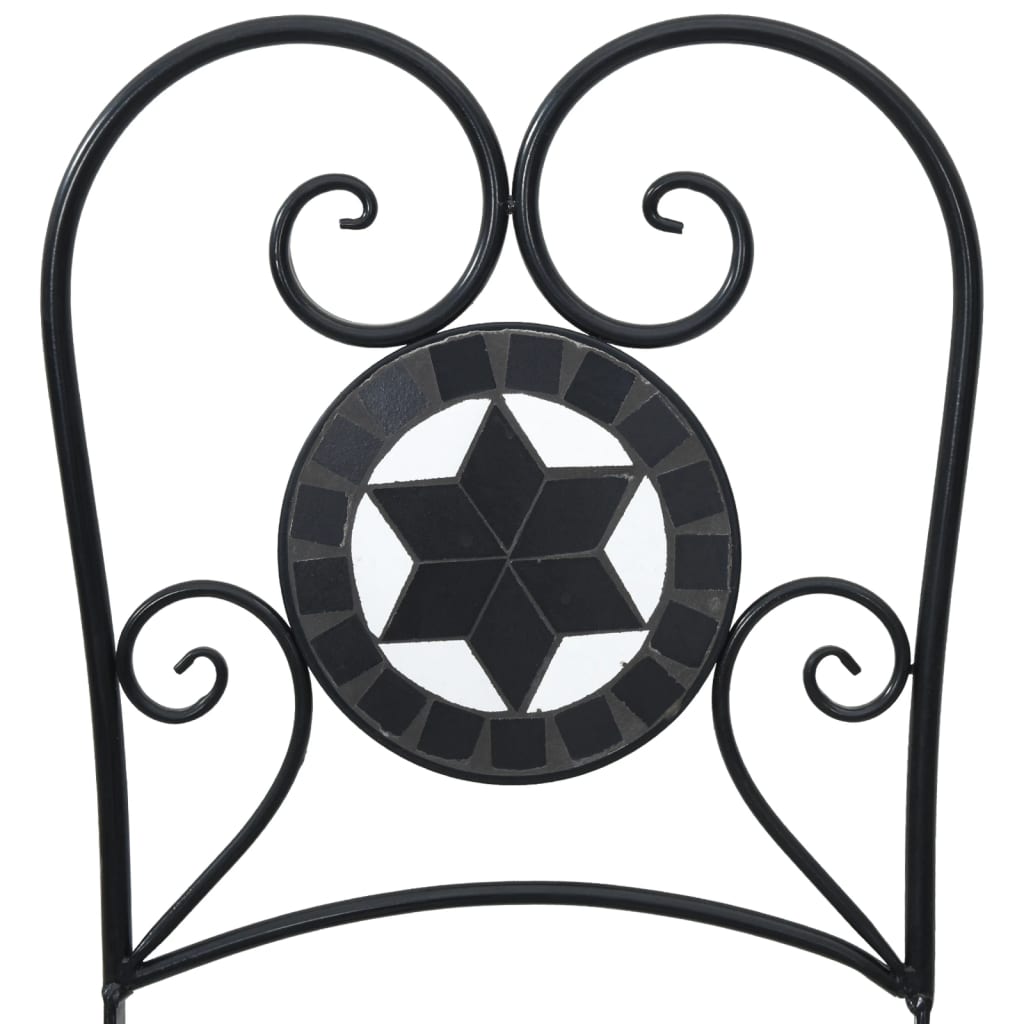 Klappstühle, 2 Stück, schwarz-weiß, Keramik