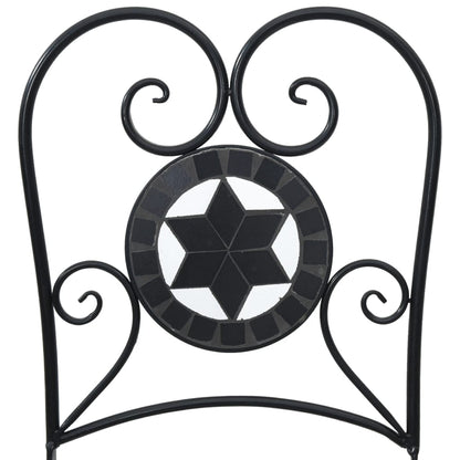 Klappstühle, 2 Stück, schwarz-weiß, Keramik