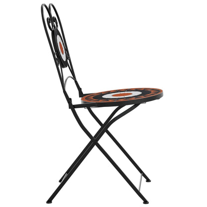 Klappstühle, 2 Stück, Terrakotta und Schwarz Keramik