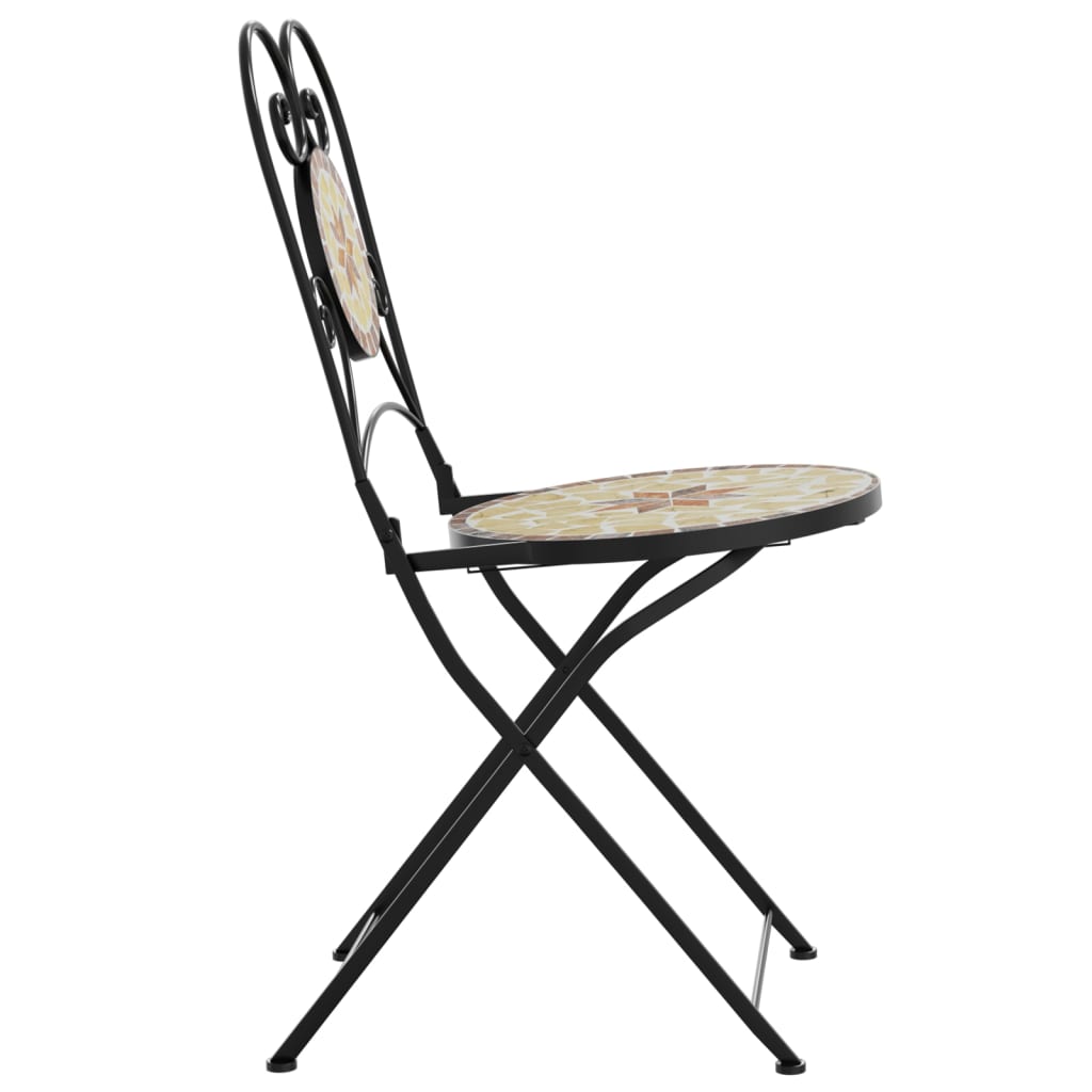 Klappstühle 2 Stück Terrakotta und Weiß Keramik
