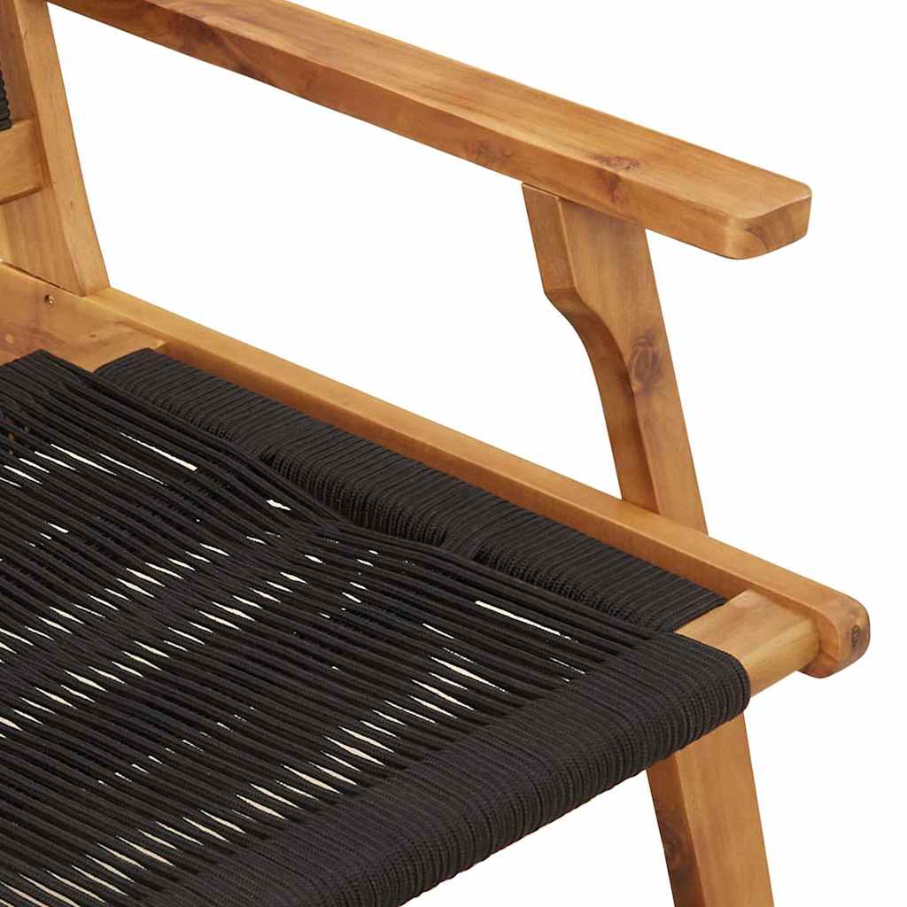 Garten-Entspannungsstuhl 2 pcs Schwarz Massivholz Akazie