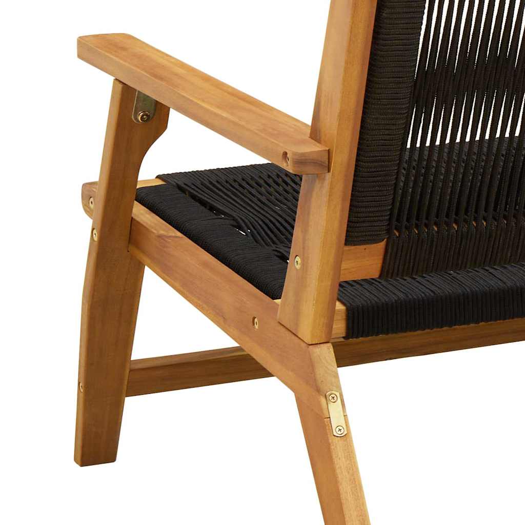 Garten-Entspannungsstuhl 2 pcs Schwarz Massivholz Akazie