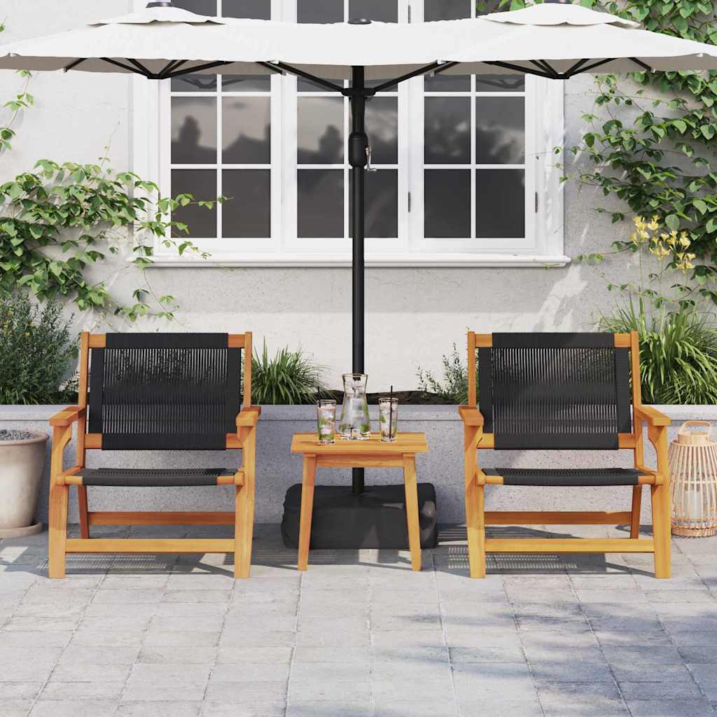 Garten-Entspannungsstuhl 2 pcs Schwarz Massivholz Akazie