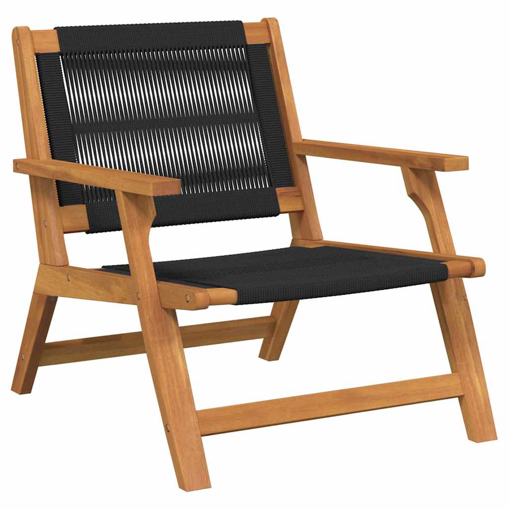 Garten-Entspannungsstuhl 2 pcs Schwarz Massivholz Akazie