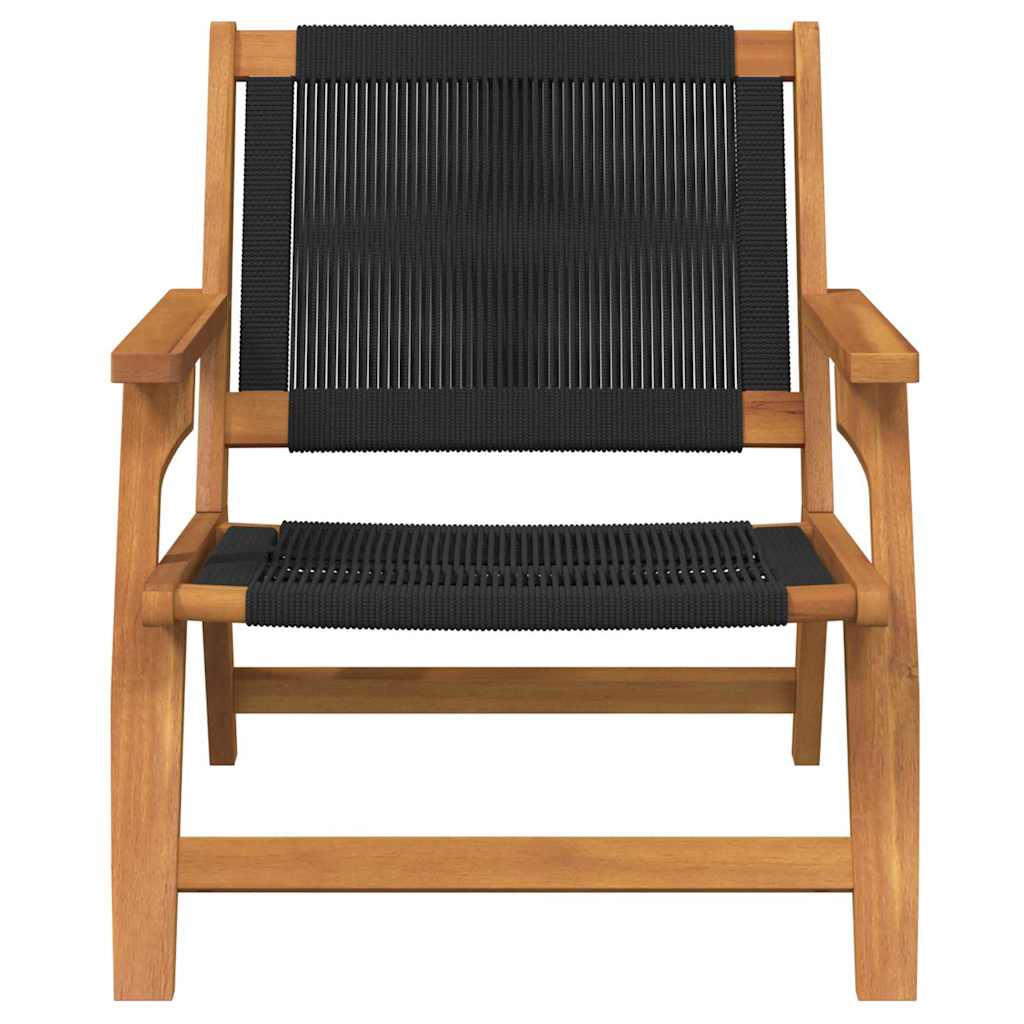 Garten-Entspannungsstuhl 2 pcs Schwarz Massivholz Akazie