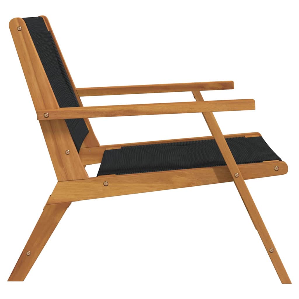 Garten-Entspannungsstuhl 2 pcs Schwarz Massivholz Akazie