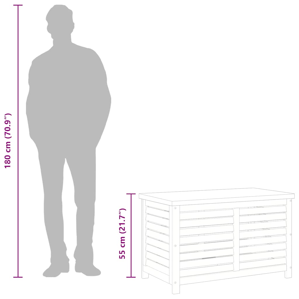Gartenbox 90x48x55 cm Massivholz Eukalyptus