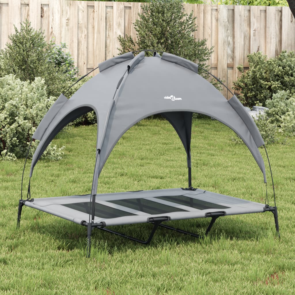 Dog bed with roof anthracite Oxford fabric and steel